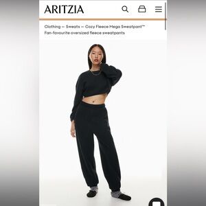 TNA Black Cozy Fleece Track Joggers